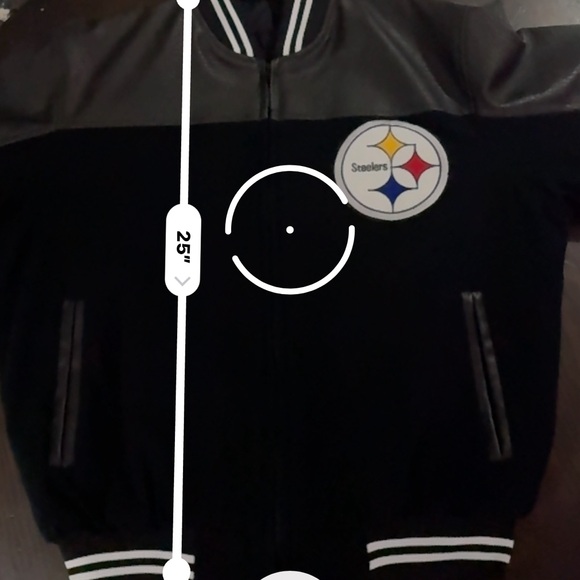 Pittsburgh Steelers varsity bomber letterman black white stripe Jacket - Picture 9 of 10